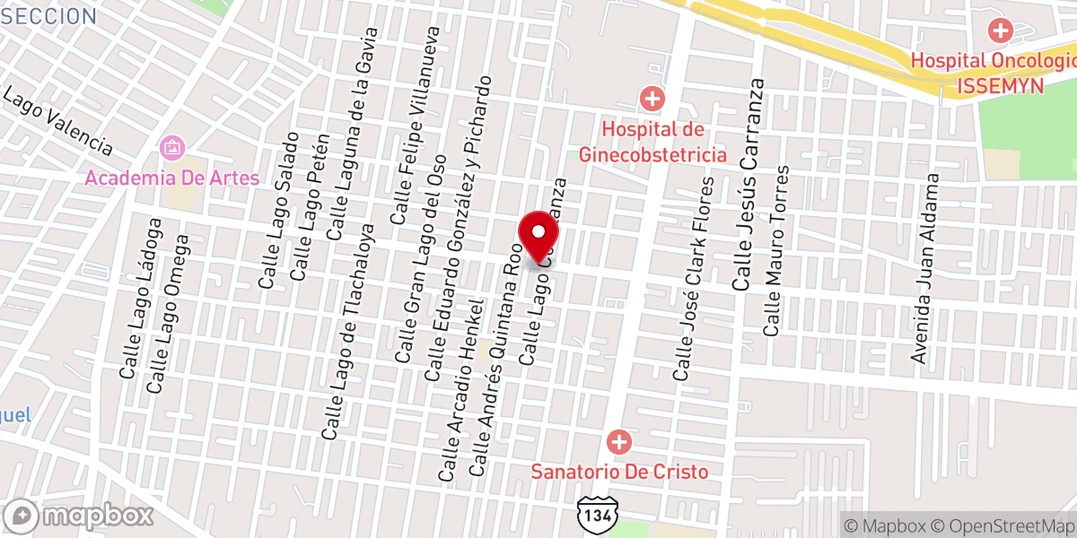 Map showing location of Parroquia Del Sagrado Corazón de Jesús, COLONIA 8 CEDROS