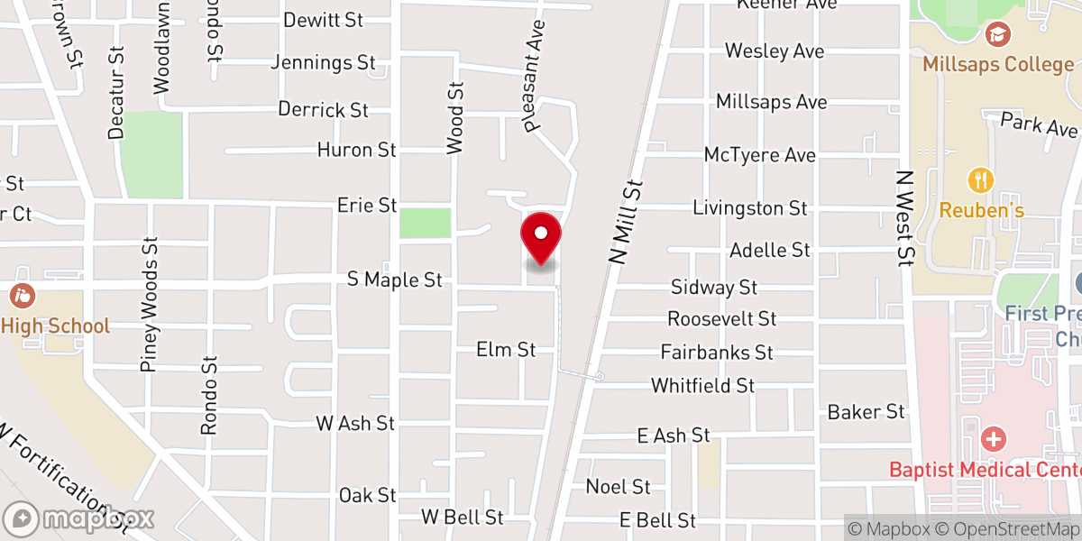 Map showing location of New Mt Zion Missionary Baptist Church