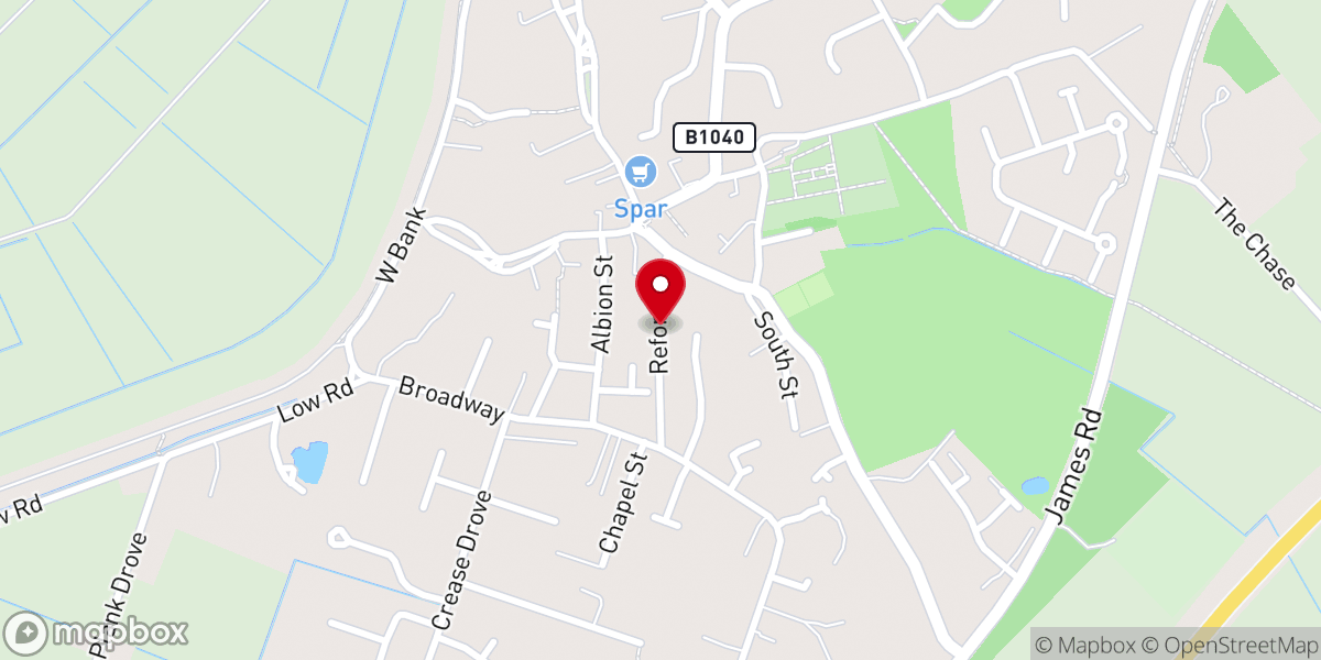 Map showing location of Crowland Methodist Church