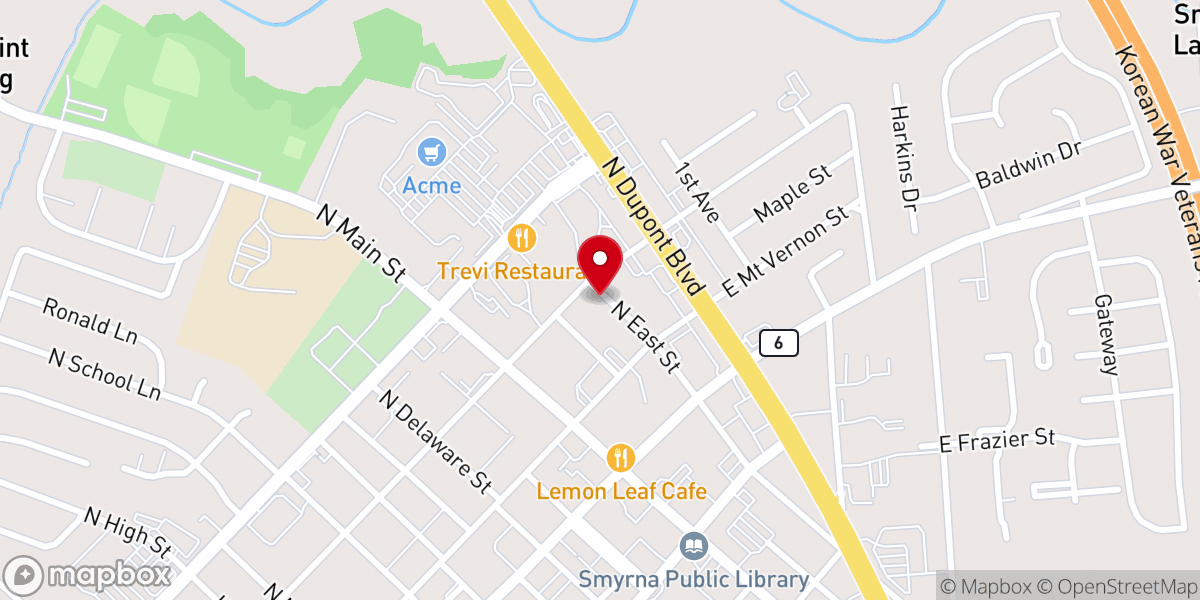 Map showing location of Mt Olive Pentecostal Church