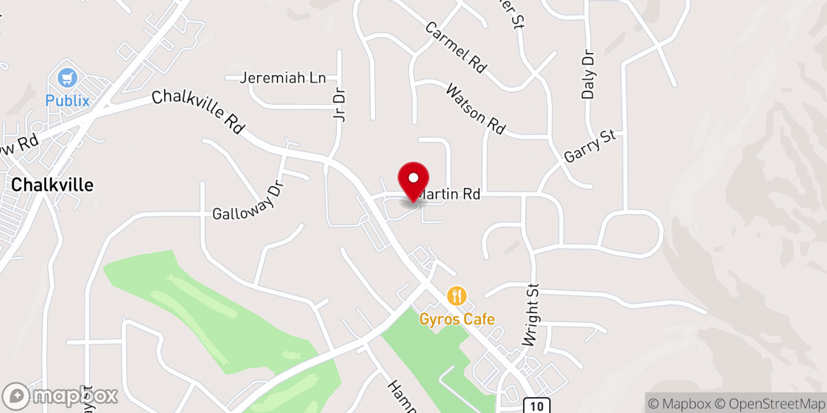 Map showing location of Mountain View Baptist Church