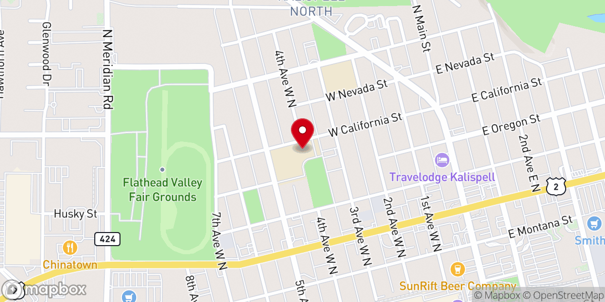 Map showing location of Trinity Lutheran - Church