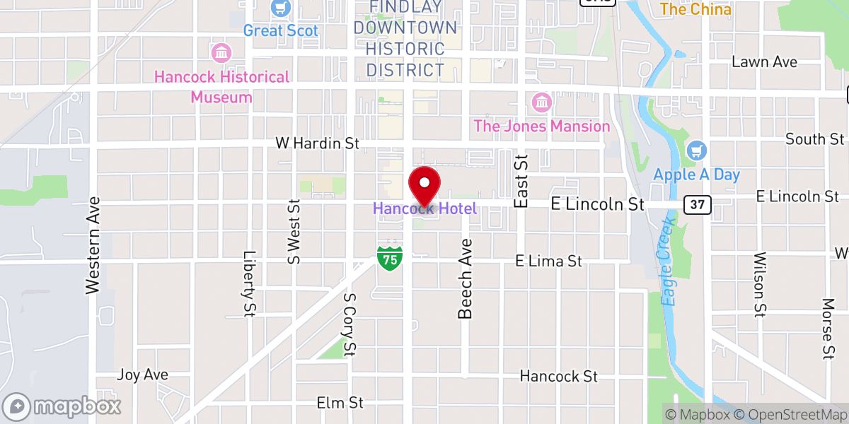 Map showing location of First Lutheran Church