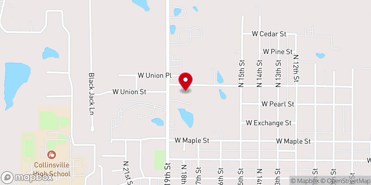 Map showing location of Collinsville Christian Church