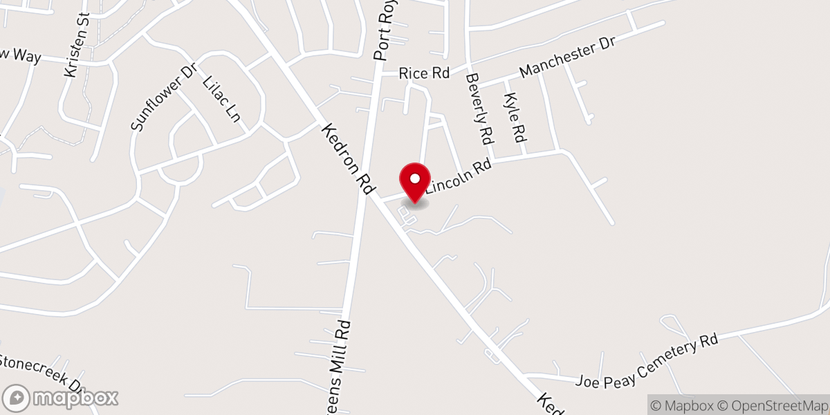 Map showing location of Gospel Light Baptist Church