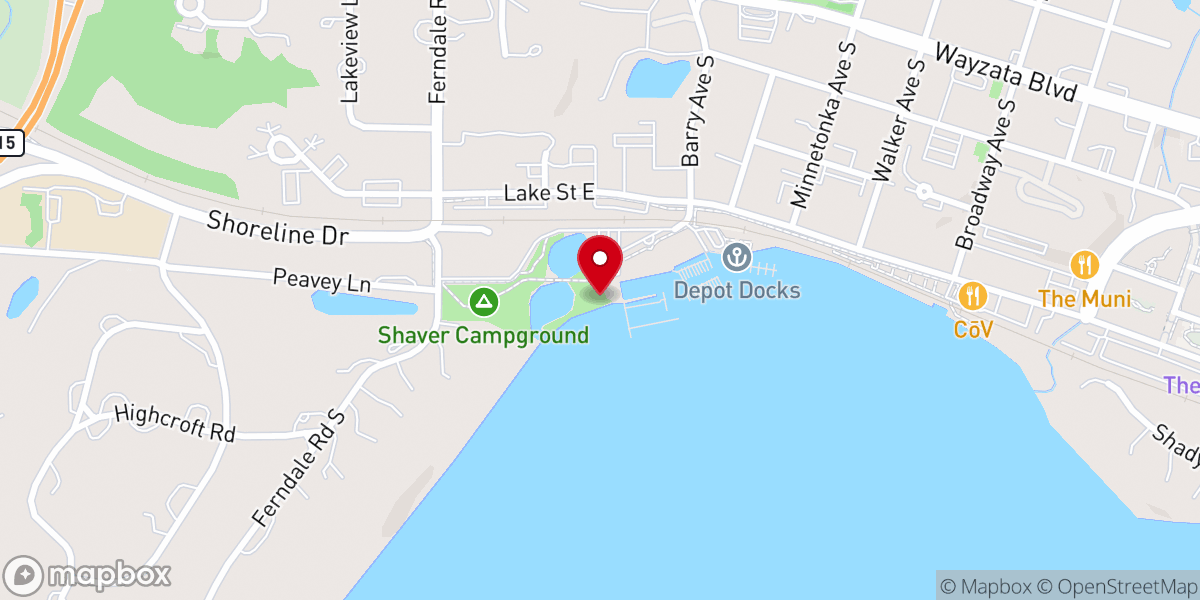 Map showing location of Wayzata Beach