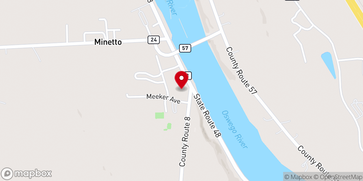 Map showing location of Minetto United Methodist Church
