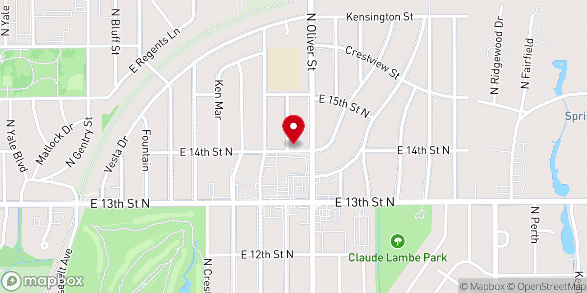 Map showing location of Christ the King Lutheran Church