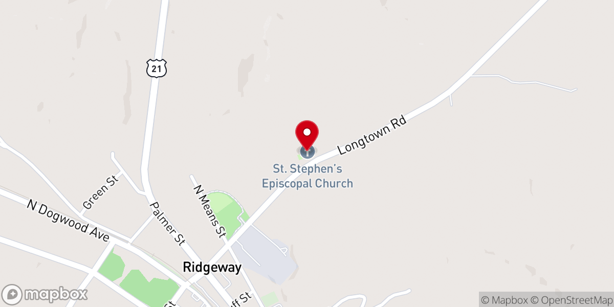 Map showing location of St Stephen's Episcopal Church