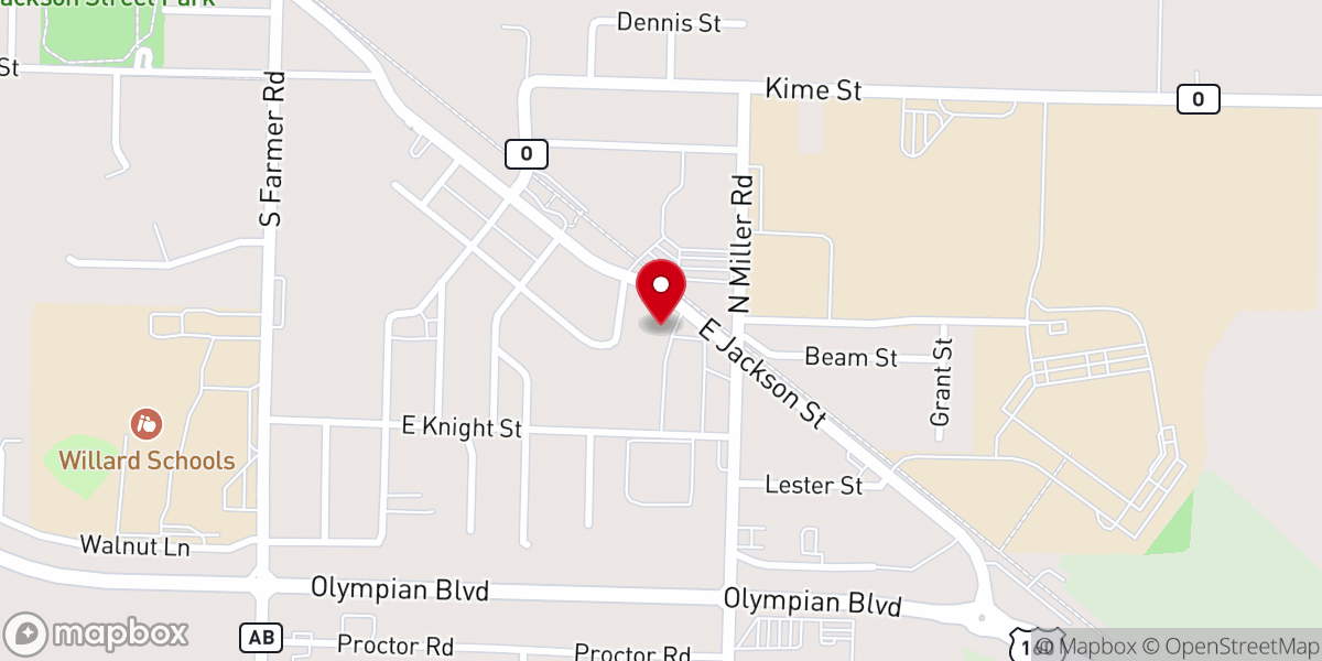 Map showing location of Jackson Street Church of Christ