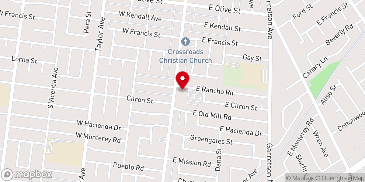 Map showing location of Shrine of the Presentation