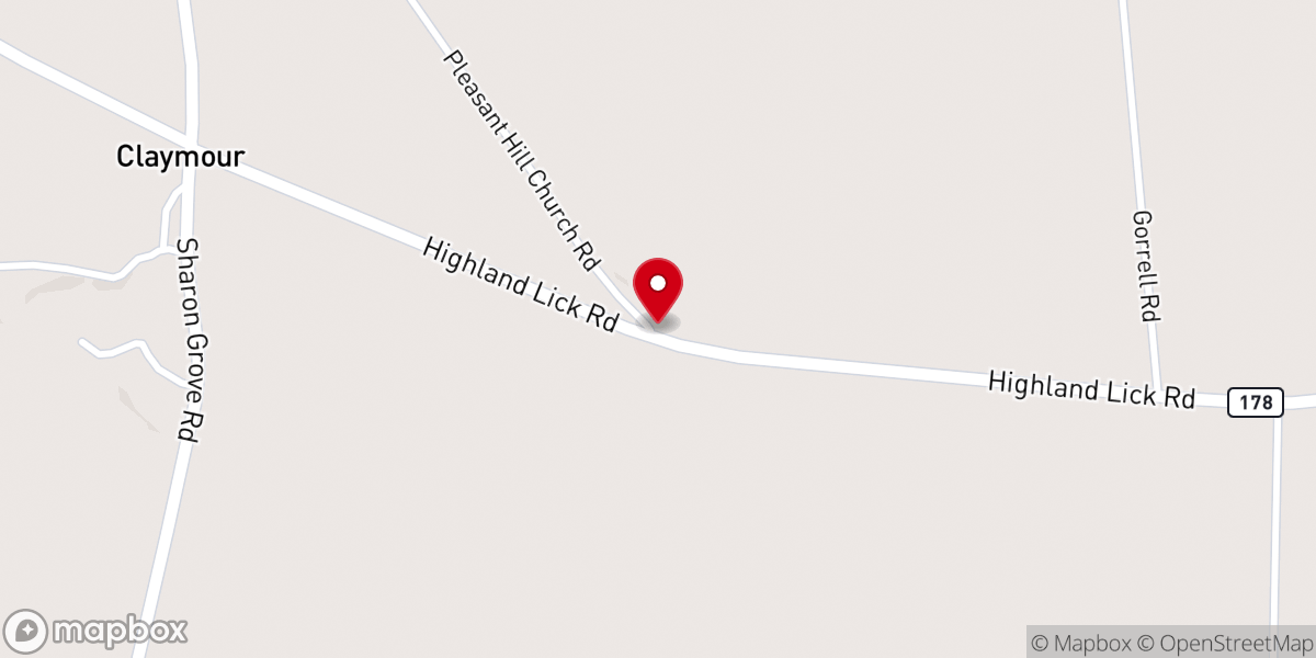 Map showing location of Pleasant Hill United Methodist