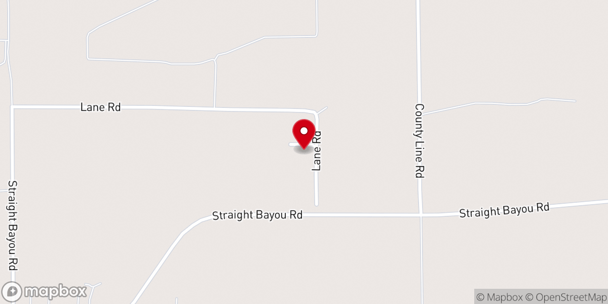 Map showing location of Straight Bayou Baptist Church