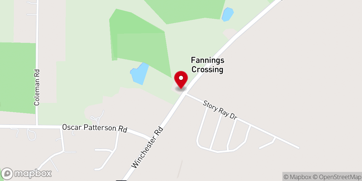Map showing location of Rice Baptist Church