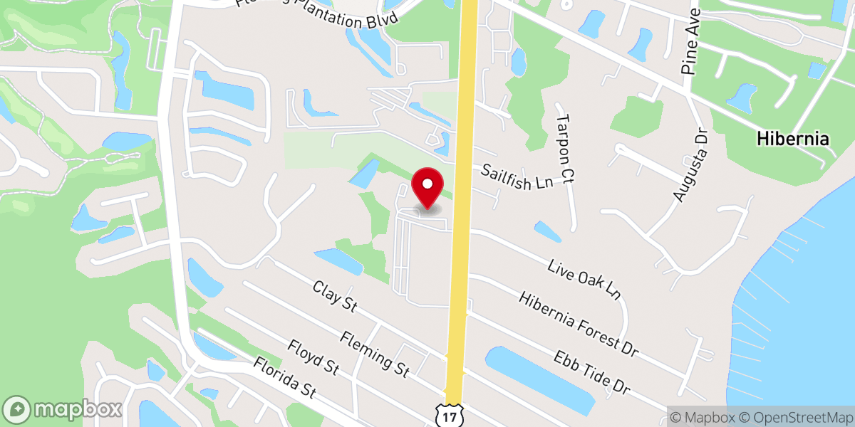 Map showing location of Fleming Island United Methodist Church