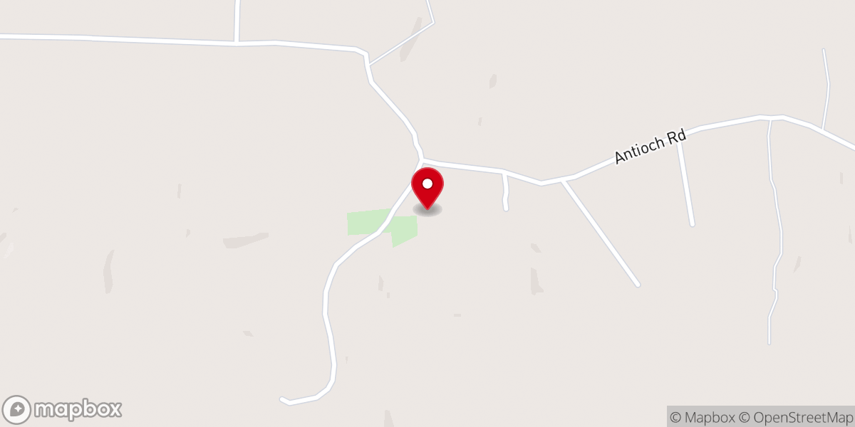 Map showing location of Antioch Baptist Church