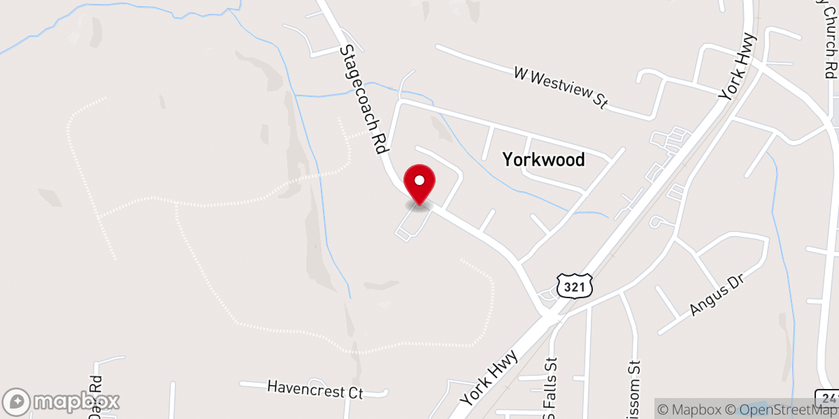 Map showing location of Yorkwood Church of God
