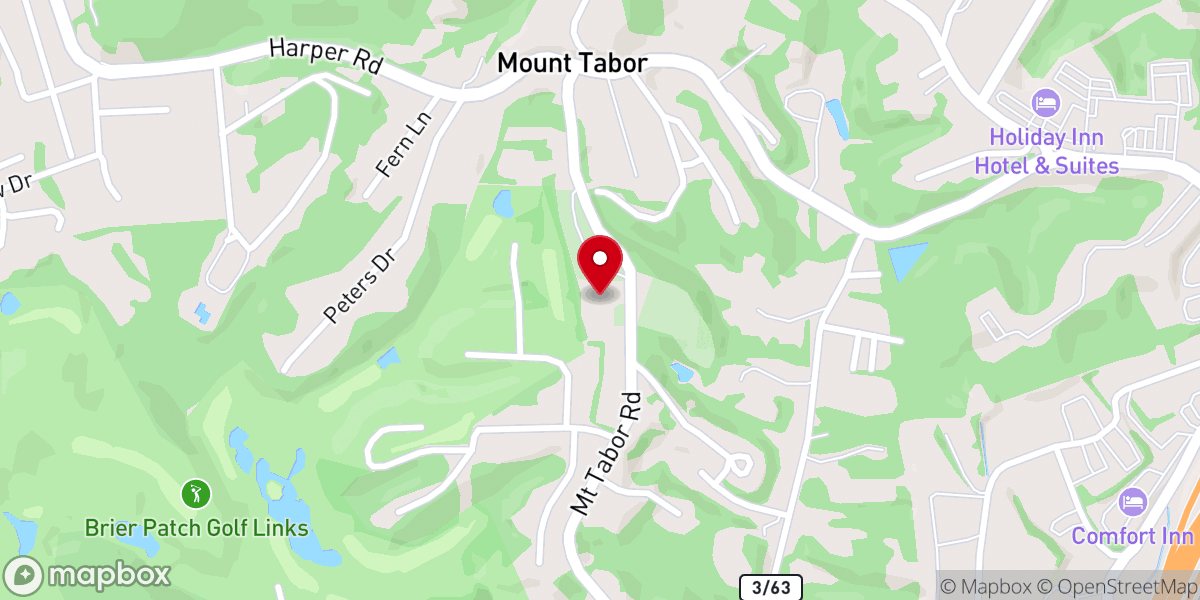 Map showing location of Mt Tabor Baptist Church