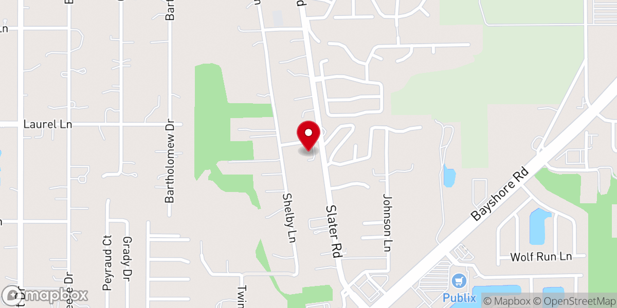 Map showing location of Calvary Baptist Chapel