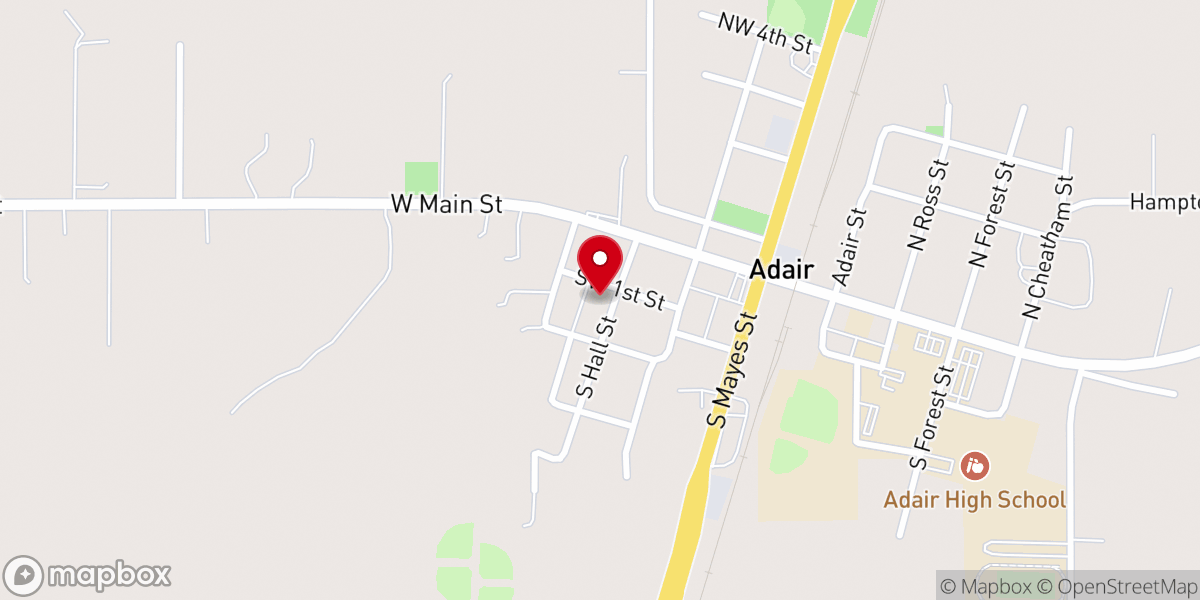Map showing location of First Baptist Church