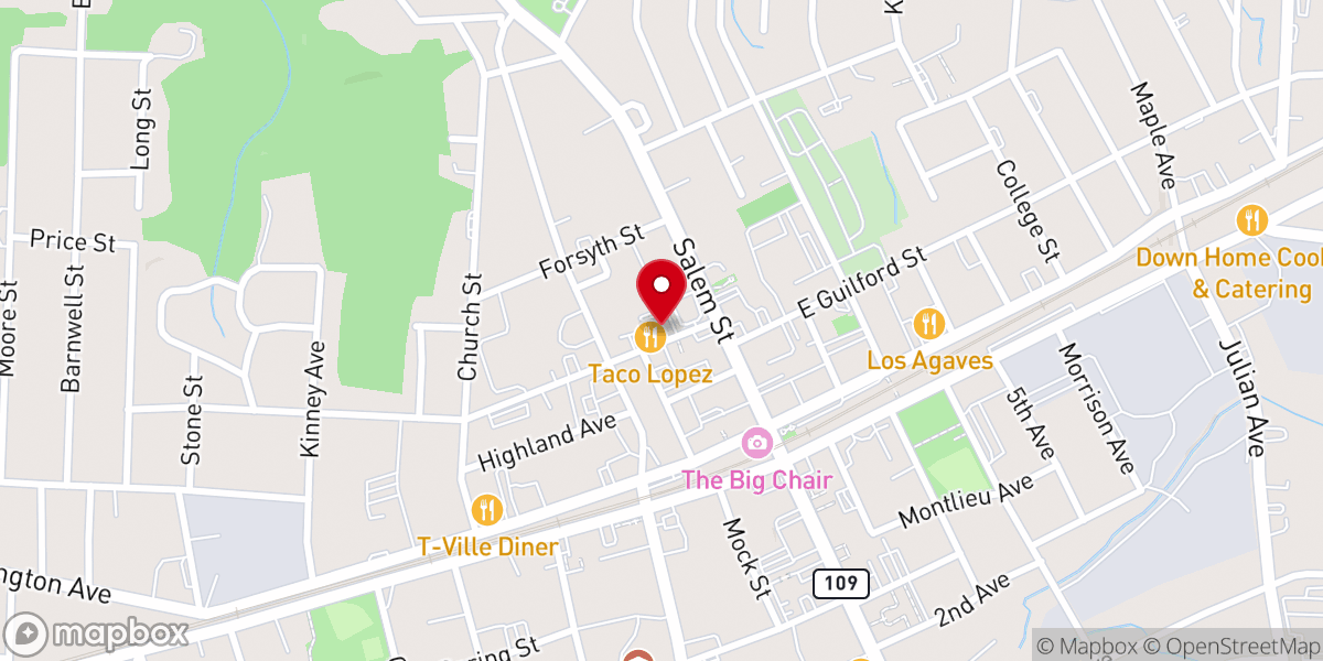 Map showing location of Cooperative Community Ministry