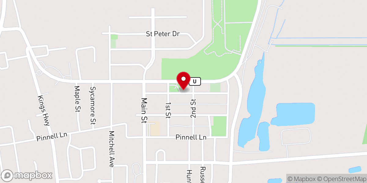 Map showing location of Mt Olive Baptist