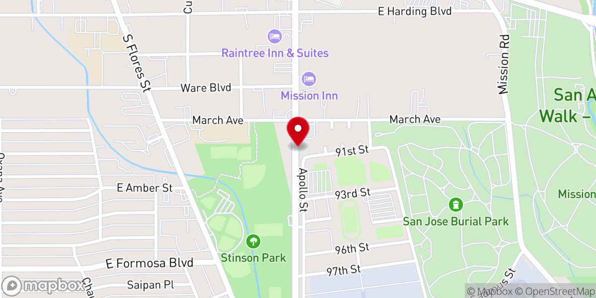 Map showing location of Faith Gospel Fellowship Church