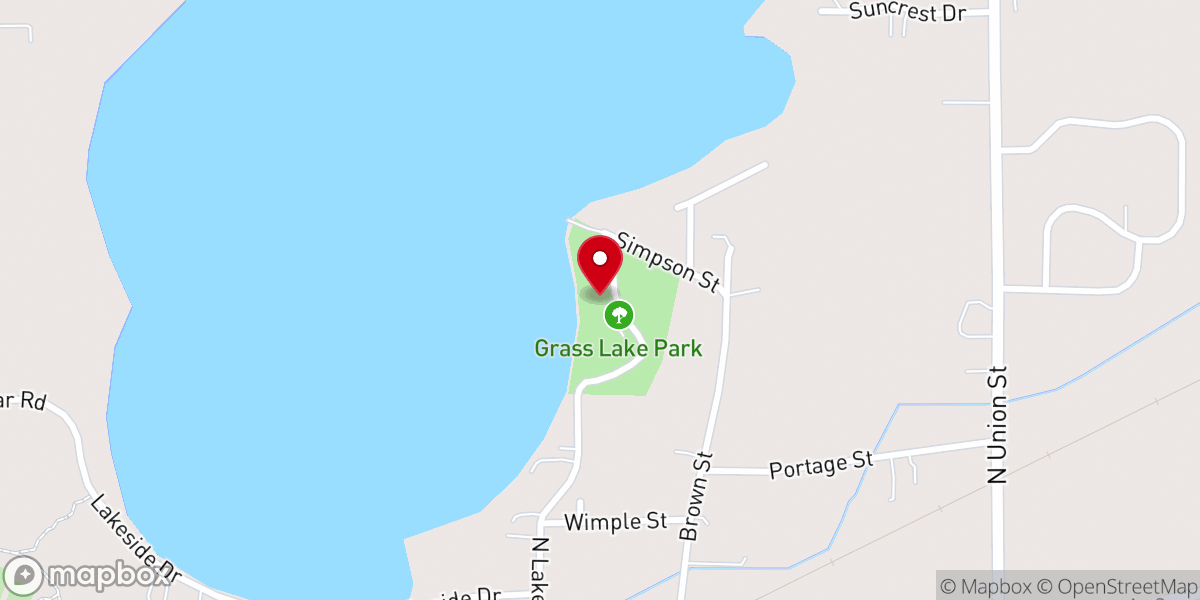 Map showing location of Grass Lake Park