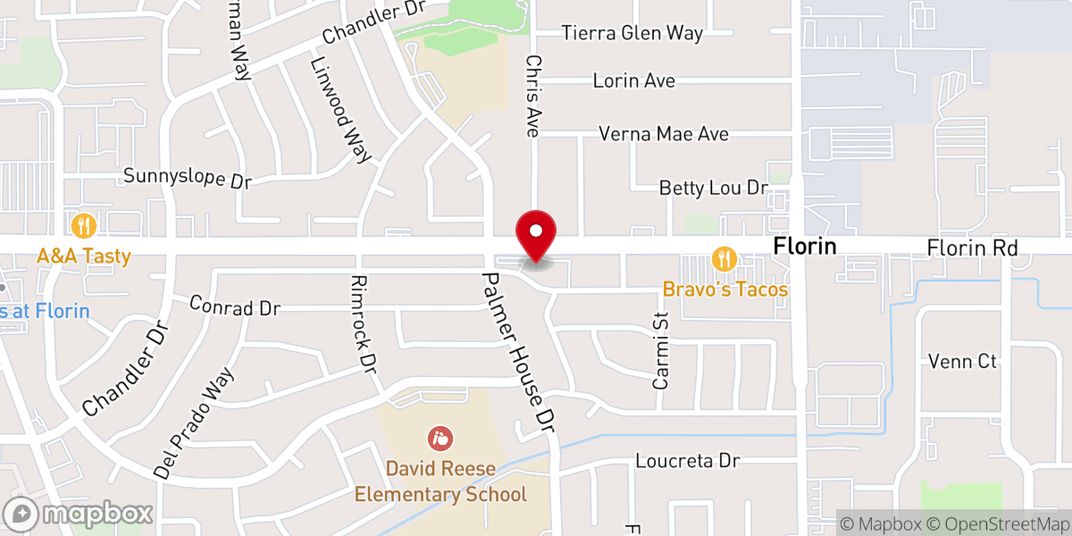 Map showing location of Florin United Methodist Church