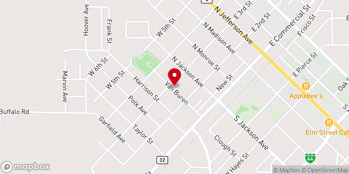 Map showing location of First Freewill Baptist Church