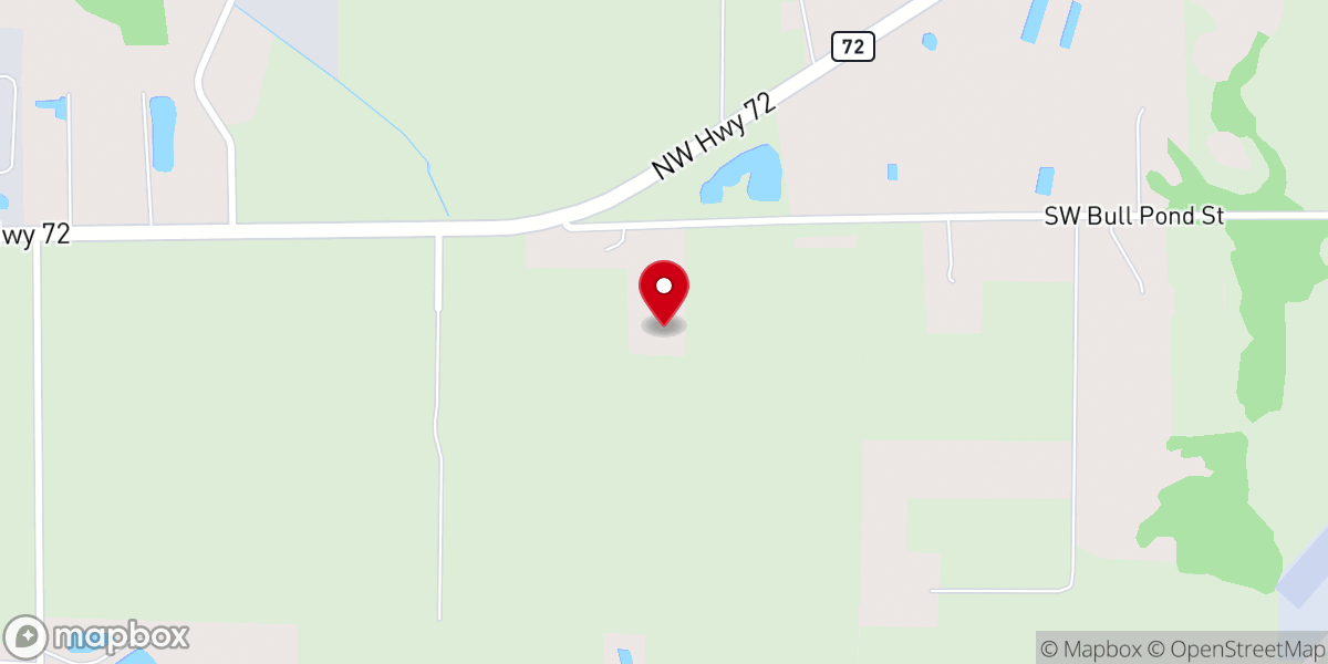Map showing location of Peace River Mennonite Church