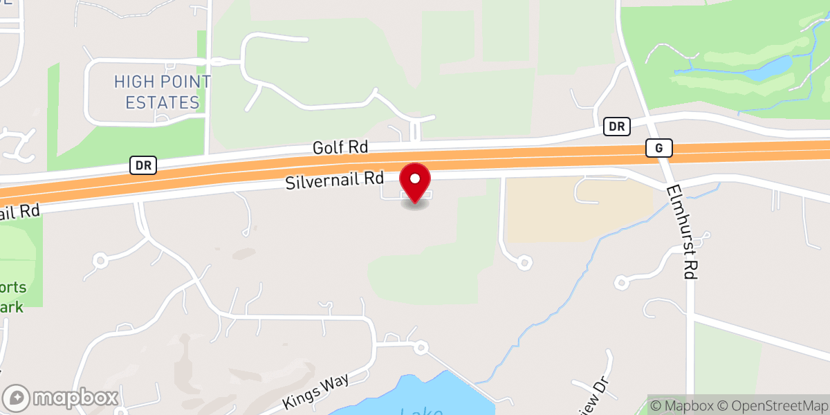 Map showing location of Dayspring Baptist Church