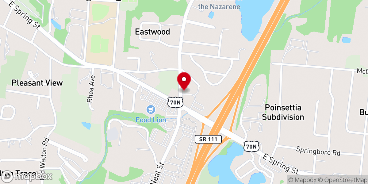Map showing location of Hatcher Hall Church
