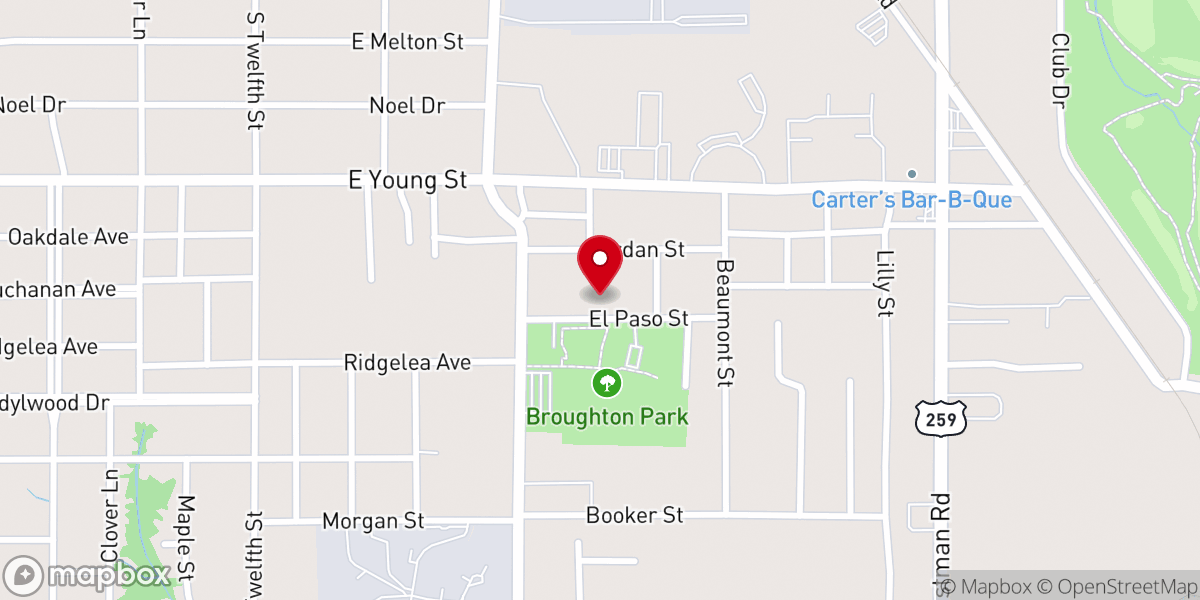 Map showing location of Mt Calvary Baptist Church