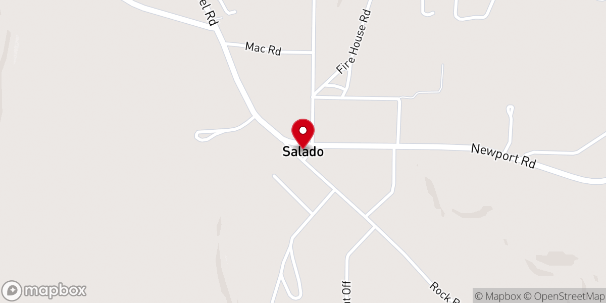 Map showing location of Salado