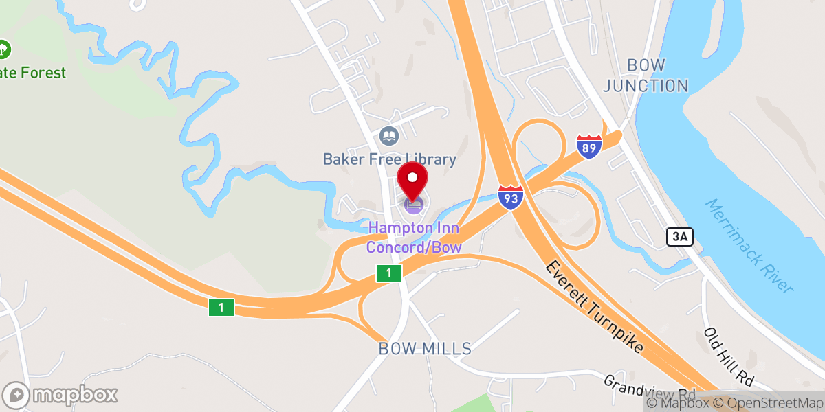Map showing location of Faith Bible Church, Concord, NH