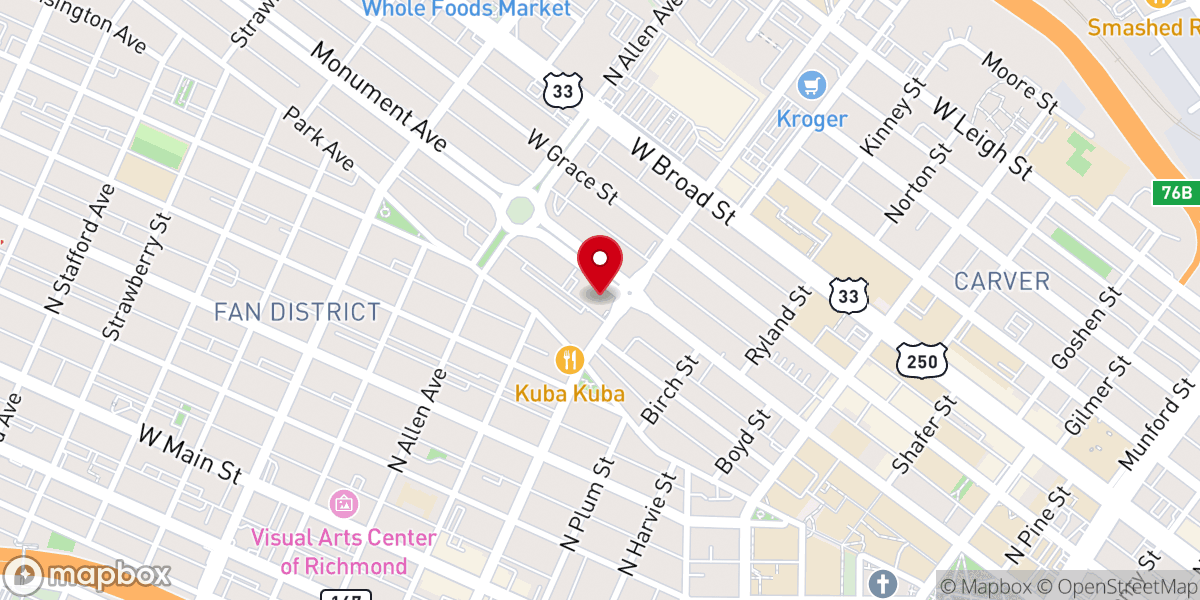 Map showing location of First English Evangelical Lutheran Church