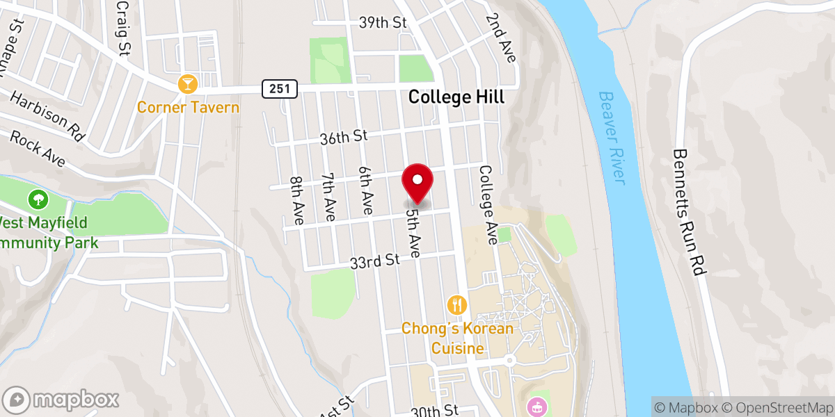 Map showing location of Hope Community Reformed Presbyterian Church, RPCNA