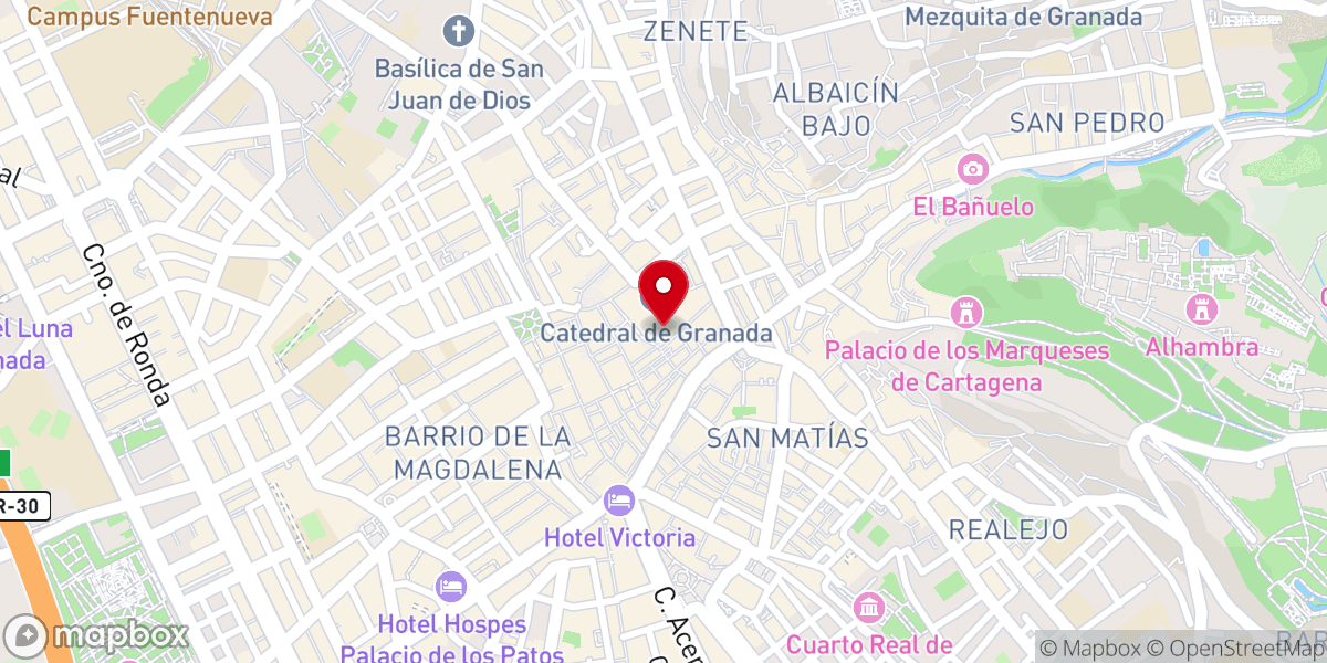 Map showing location of Iglesia Parroquial del Sagrario