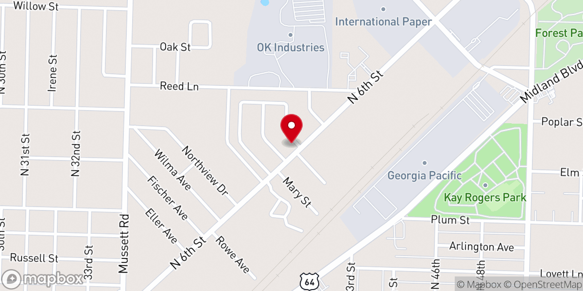Map showing location of Homestead Heights Community Church