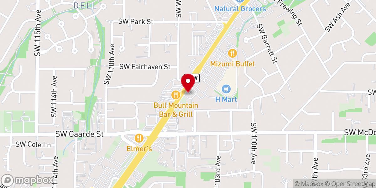 Map showing location of Tigard Foursquare Church