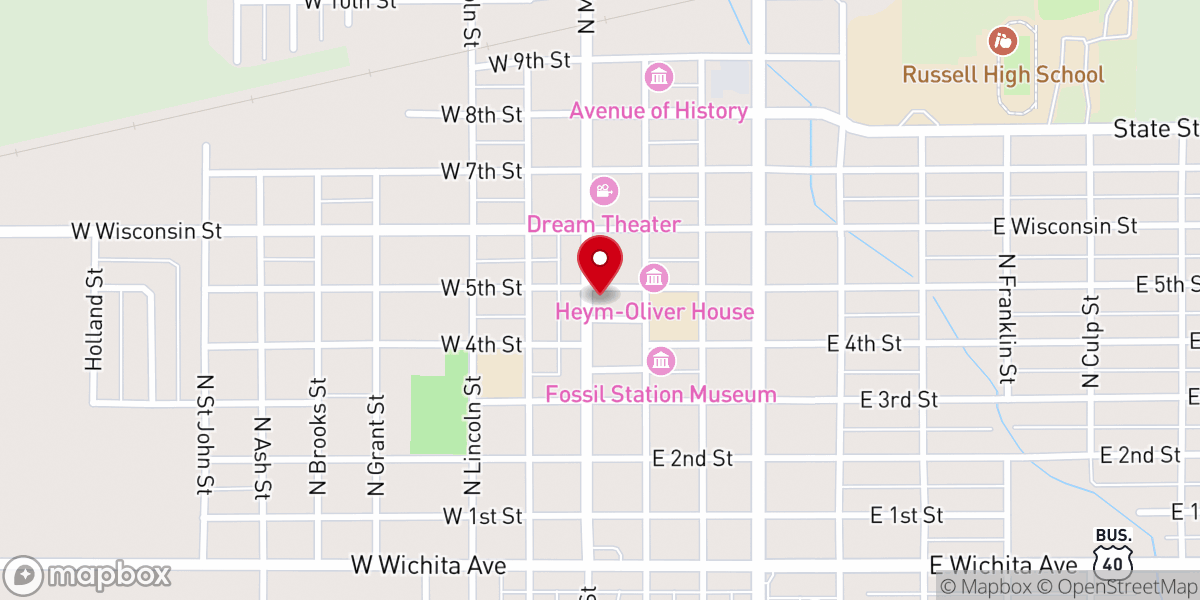 Map showing location of St John Lutheran Church