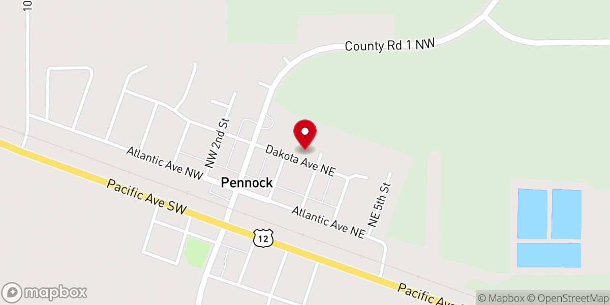 Map showing location of Mamrelund Lutheran Church
