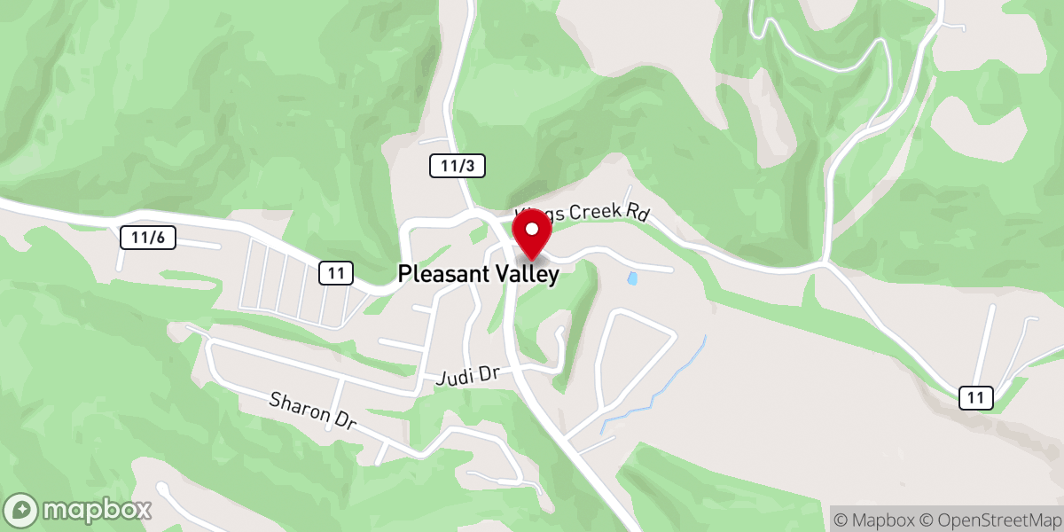 Map showing location of Pleasant Valley United Methodist Church
