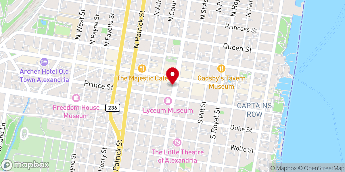 Map showing location of Alexandria Methodist Church