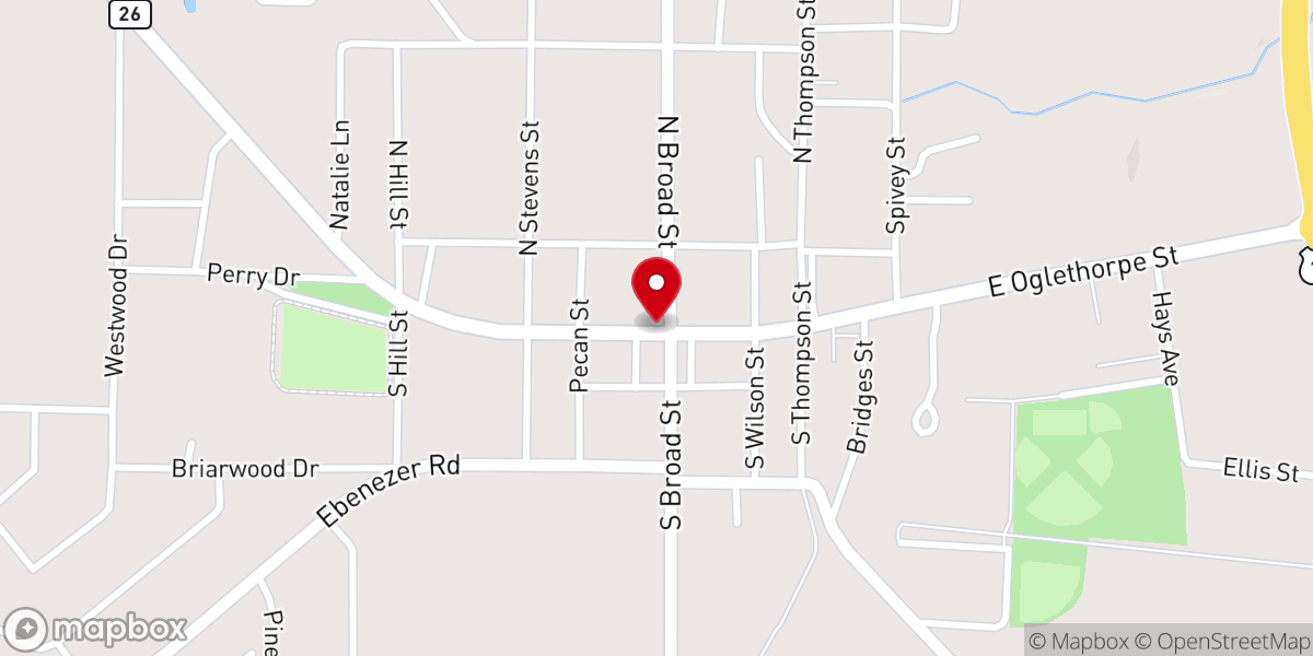 Map showing location of Ellaville