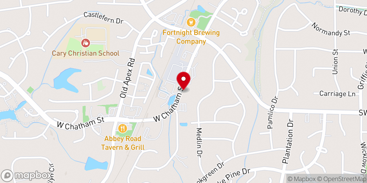 Map showing location of Bethel Baptist Cary