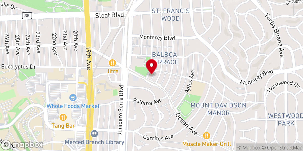Map showing location of St. Francis Episcopal Church