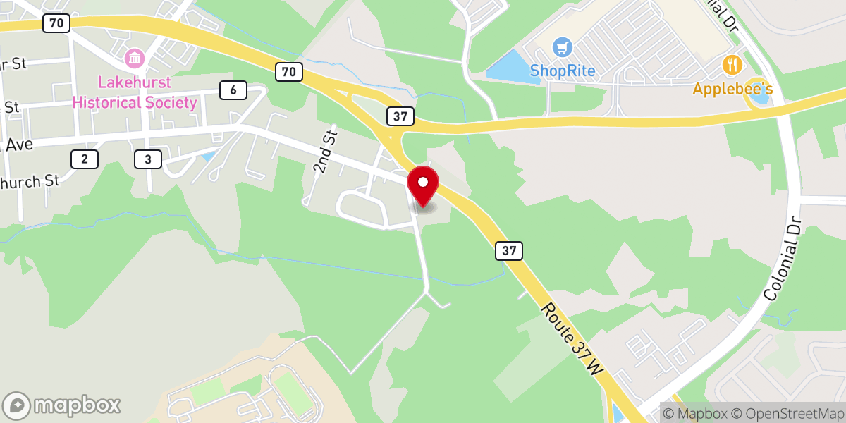 Map showing location of Crossroads Baptist Church