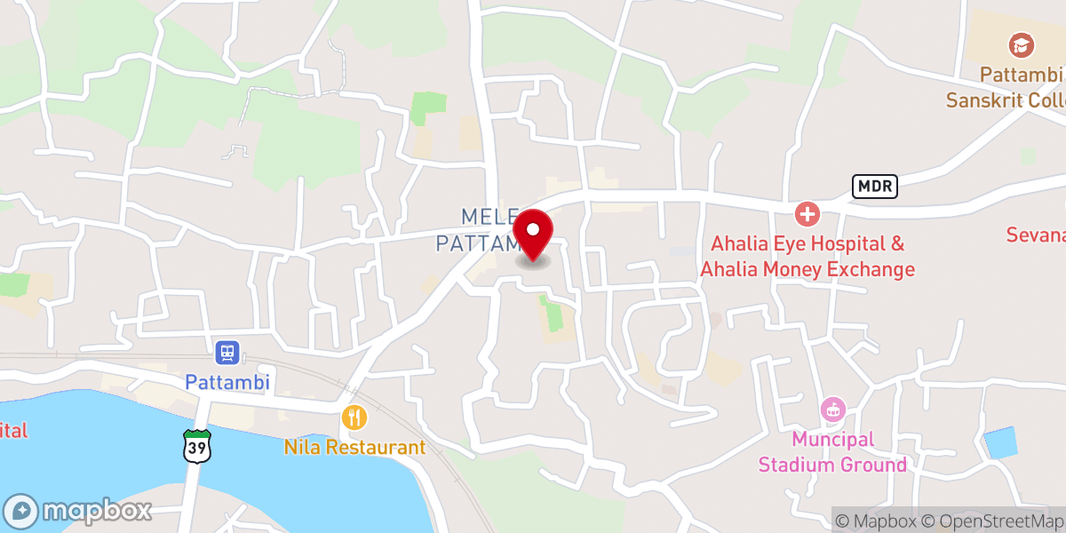 Map showing location of St. Mary's Orthodox Syrian Church, Pattambi